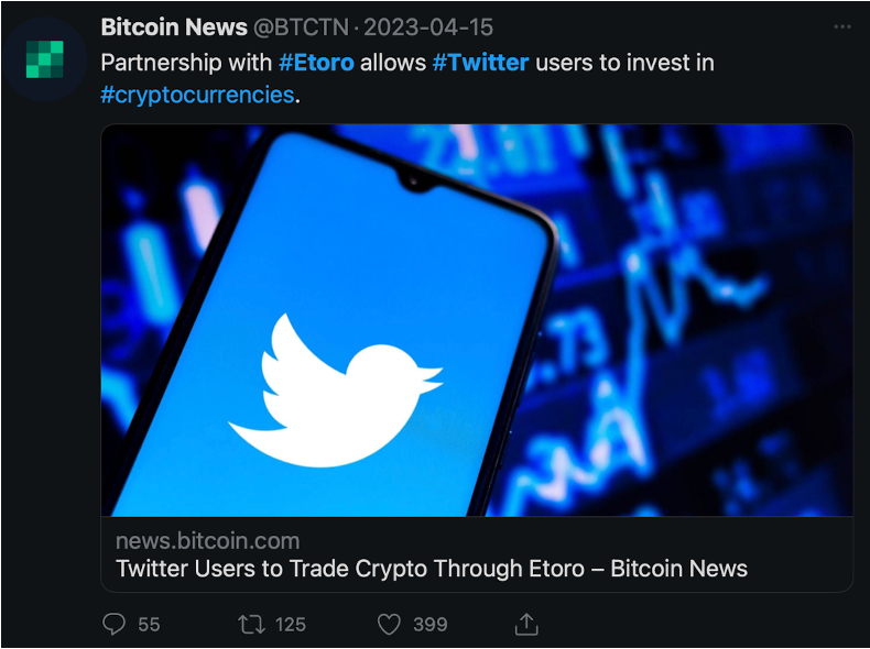 Social media meets trading: Twitter and eToro announce collaboration for stock and crypto trading, inspired by Musk