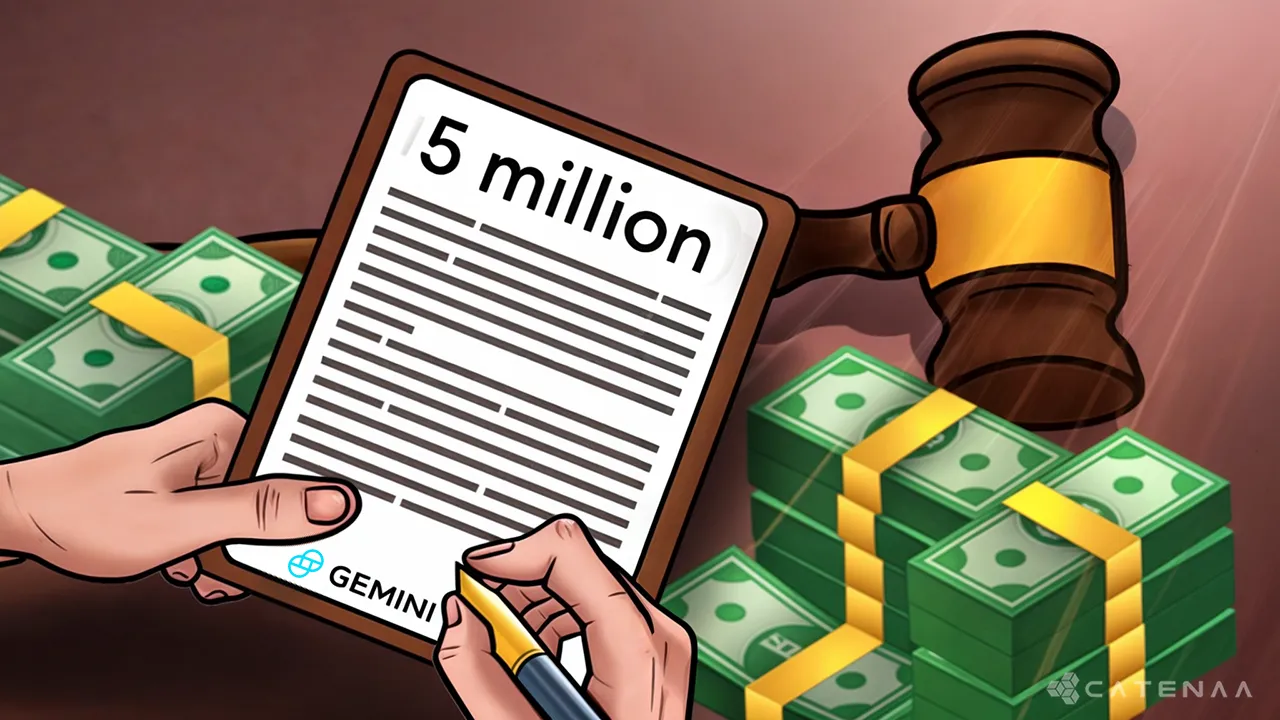 Gemini Agrees to $5 Million Settlement Over CFTC Charges